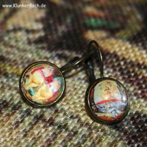 Alice-im-Wunderland-Ohrringe mit Brisur *Tweedledee & Tweedledum - Humpty Dumpty*