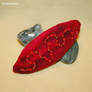 Filz-Haarspange *Rote Viper*