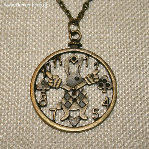 Alice-im-Wunderland-Halskette aus Bronze *Das Weiße Kaninchen* – Bild 2