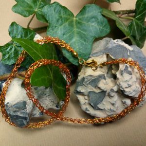 Draht-Kette in Orange und Gold