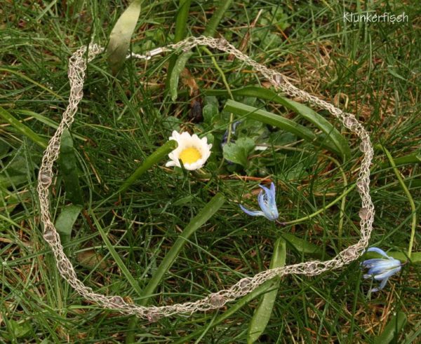 Draht-Kette in Silber und Rosa