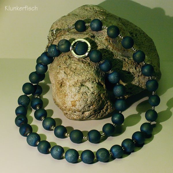 Wie das Meer! - Halskette aus blau-grünem Drusen-Achat