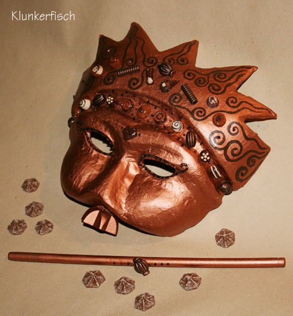 Venezianische Stab-Maske *Xocolatl*