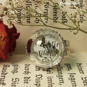 Kleiner Elfen-Ring *Frühling - glücklich* mit Hirtentäschel