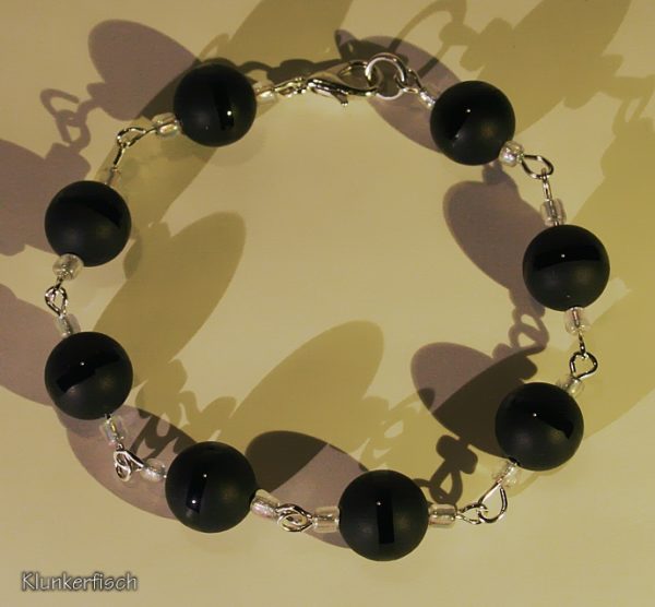 Elegantes Modul-Armband aus schwarzem Obsidian