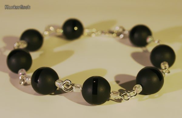 Elegantes Modul-Armband aus schwarzem Obsidian