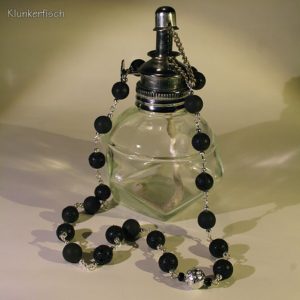Aparte Modul-Kette aus Lava- und Drusen-Achat-Perlen