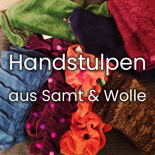 Handstulpen aus Samt und Wolle