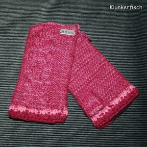 Handstulpen aus Wolle in Weinrot mit Glitzer
