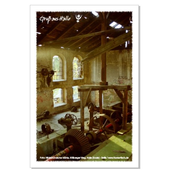 Postkarte von Halle: Böllberger Mühle