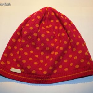 Frühlings-Beanie in Rot mit Punkten