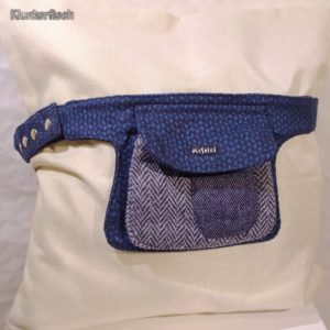 Edle Gürteltasche aus Tweed in Blau