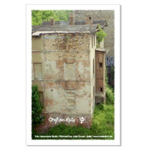 Postkarte von Halle: Verfall