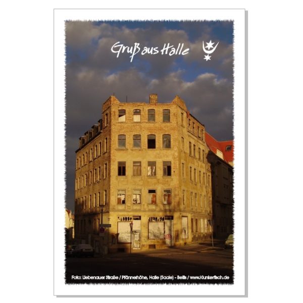 Postkarte von Halle: Verfall