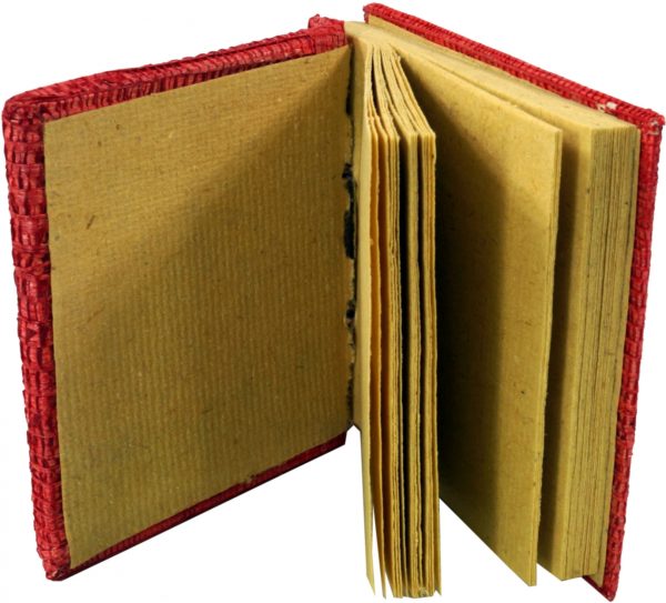 Notizbuch in Rot mit Muschel-Dekoration