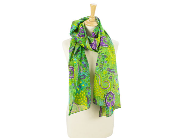 Paisley-Tuch aus Viskose in Grün