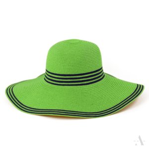 Sommer-Hut in Grün mit blauen Streifen
