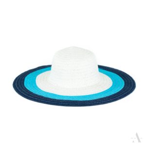 Sommer-Hut in Weiß, Hellblau und Dunkelblau