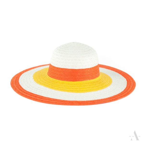 Sommer-Hut in Orange, Weiß und Gelb