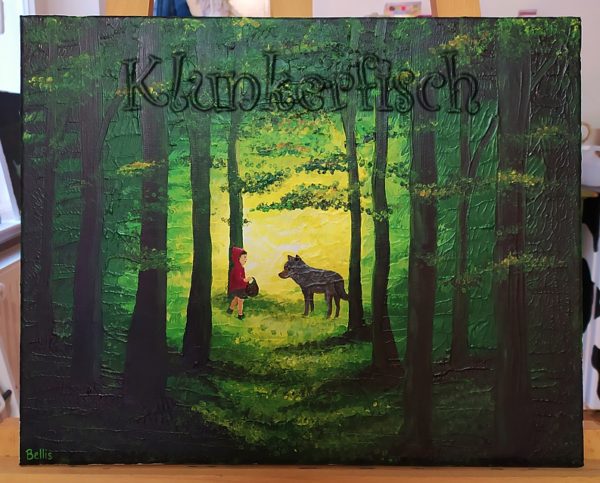 Acrylbild *Rotkäppchen und der Wolf*