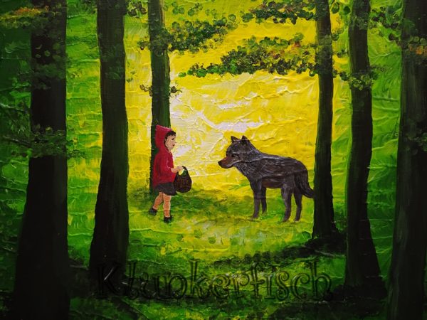 Acrylbild *Rotkäppchen und der Wolf*