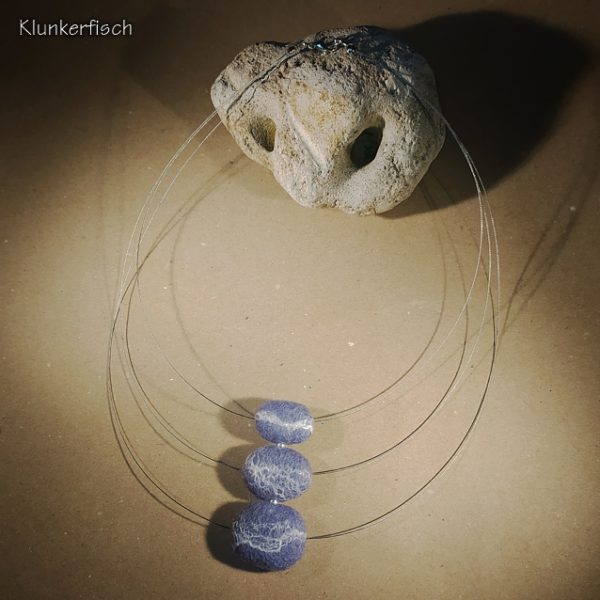 Filz-Kiesel-Halskette *Steinmännchen*
