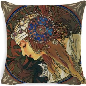 Kissen-Hülle mit Motiv von Alfons Mucha: Byzantinische Köpfe - Blond