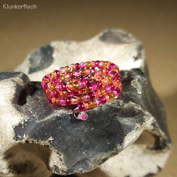 Wickel-Ring mit Glasperlen in Bollywood-Farben