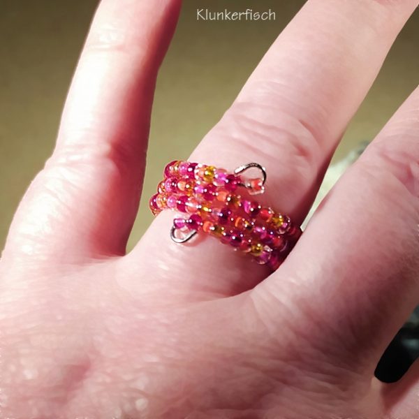 Wickel-Ring mit Glasperlen in Bollywood-Farben