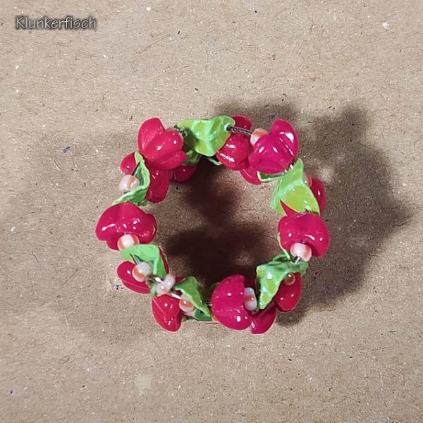 Wickel-Ring mit Rosenblüten und Blättern *Dornröschen*