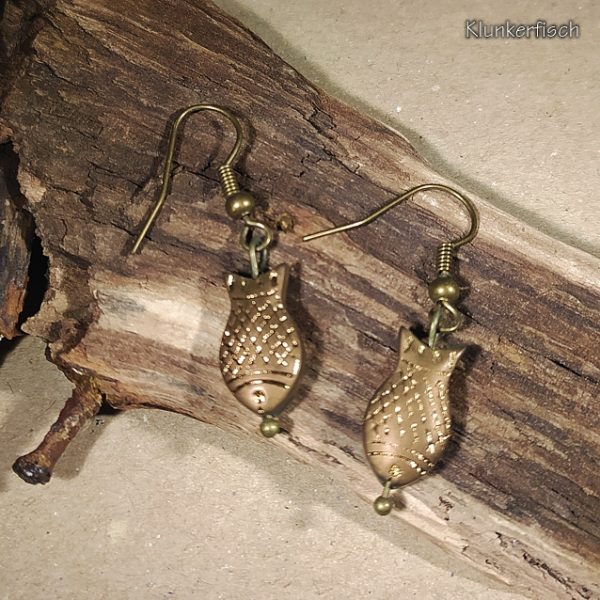 Bronze-Ohrringe *Fisch in Braun*