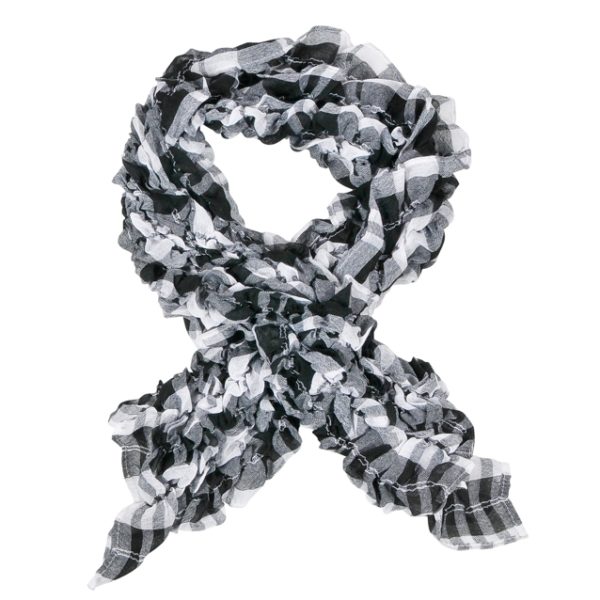 Gesmoktes Schal-Tuch in schwarz-weiß kariert