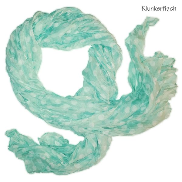 Duftig leichtes gepunktetes Schal-Tuch in Mint-Grün