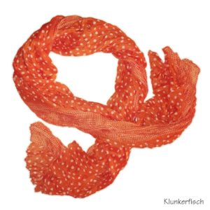 Duftig leichtes gepunktetes Schal-Tuch in Orange