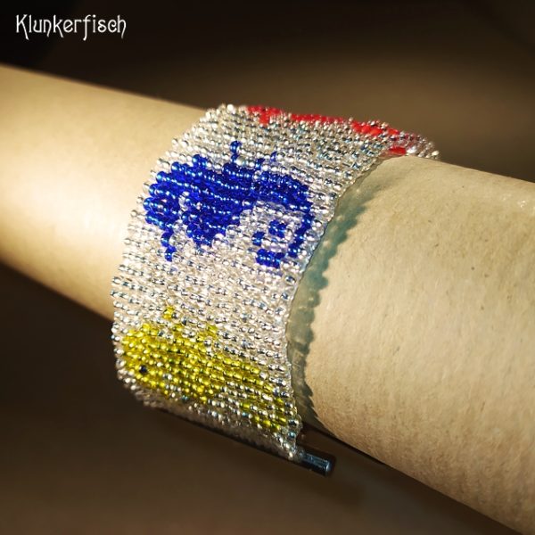 Aus Glasperlen gewebtes Armband *Seepferdchen*