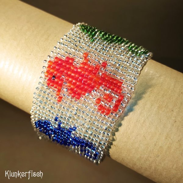 Aus Glasperlen gewebtes Armband *Seepferdchen*