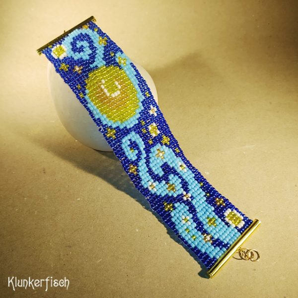 Aus Glasperlen gewebtes Armband *Vincent van Gogh's Sternennacht*