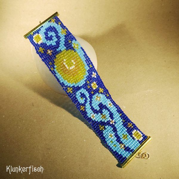 Aus Glasperlen gewebtes Armband *Vincent van Gogh's Sternennacht*