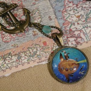 Medaillon mit Steampunk-Mondfisch