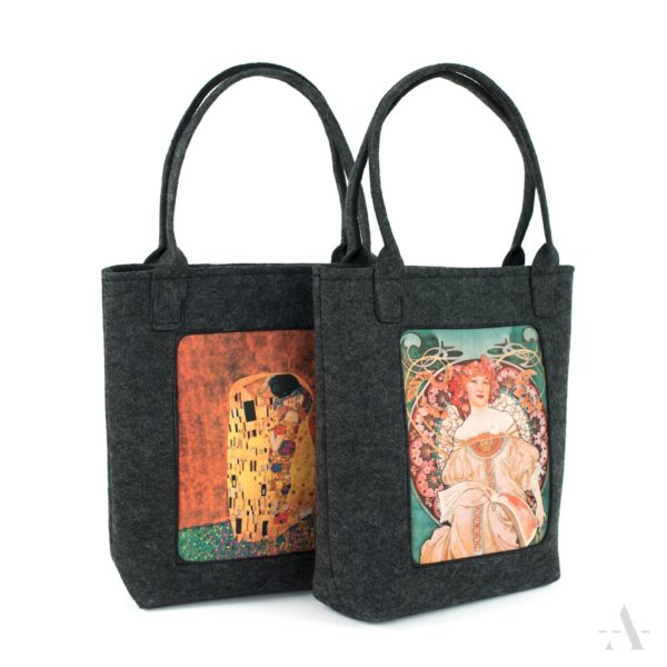 Kleine Shopper-Tasche *Klimt's Kuss* & Mucha