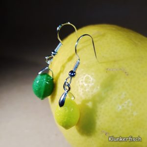 Ohrringe mit Zitrone und Limette