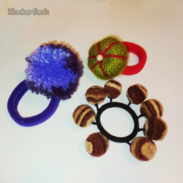 Set aus 3 lustigen Haargummis